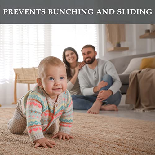 Non-Slip Area Rug Pad for Hardwood Floors - 5' x 8' Cream Mesh Gripper