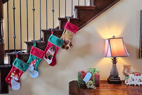 Heavy Duty Cast Iron Stocking Holders for Mantle - Set of 2 Black Hooks