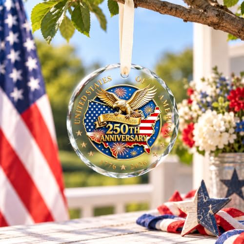 GISUREY USA 250th Anniversary Christmas Ornament 02-250th Bald Eagle Patriotic Keepsake 1776-2026
