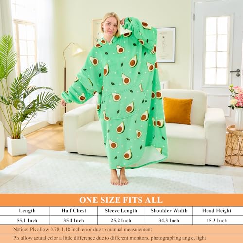 Oversized Wearable Blanket Hoodie with Sleeves and Pocket