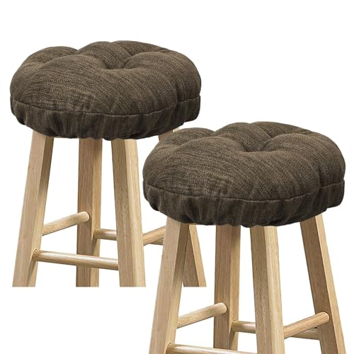 Round Bar Stool Cushion Covers Set of 2 - Soft, Non-Slip, 13-inch