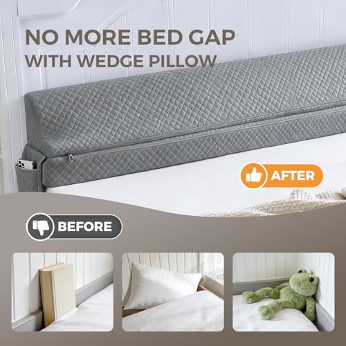 King Size Bed Wedge Gap Filler Pillow - Adjustable & Foldable