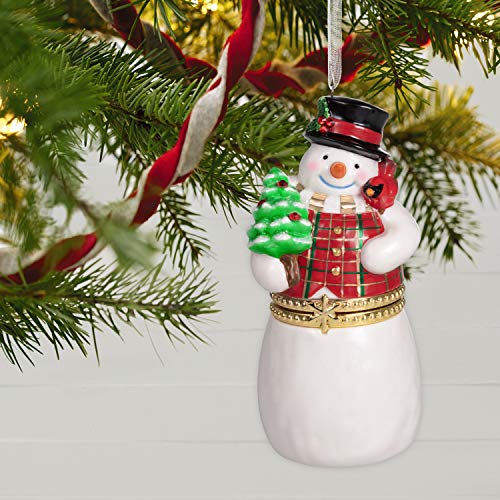 Hallmark Keepsake 2019 Snowman Limoges Ornament with Hidden Storage