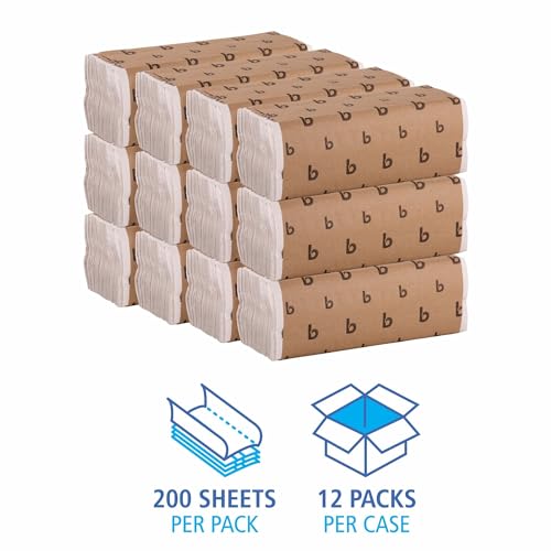 C-Fold Commercial Paper Hand Towels - 1-Ply White Disposable Towels (12 Packs)