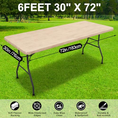 Elastic Fitted Rectangular Tablecloth - 30x72 Waterproof Vinyl Cover