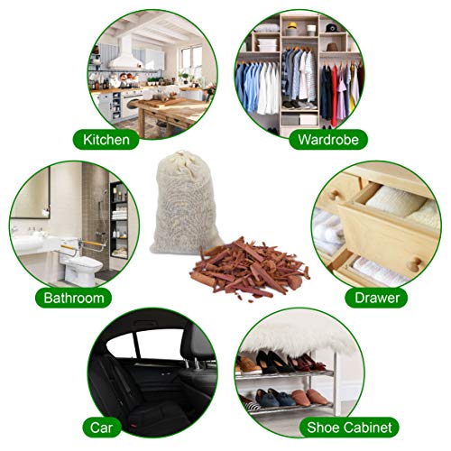 24-Pack Red Cedar Wood Chips Sachets for Closets and Drawers