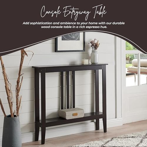 Narrow Console Table with Storage Shelf, 36-Inch Slim Entryway Sofa Table