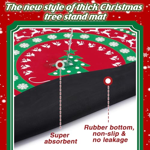 30-Inch Christmas Tree Stand Mat - Absorbent Non-Slip Floor Protector