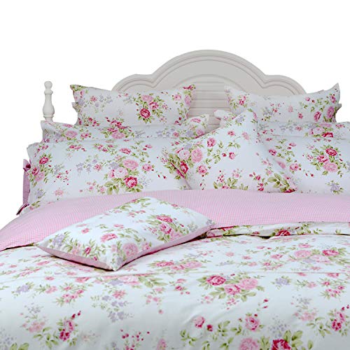 Floral Cotton Duvet Cover Set - Full Size 3-Piece Bedding with Pillowcases