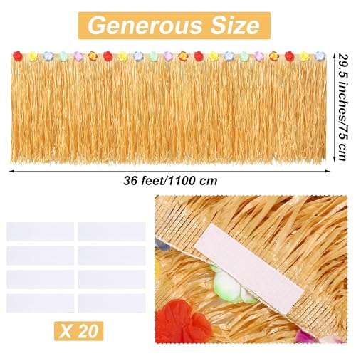 36ft Hawaiian Luau Grass Table Skirt - Tropical Fringe Party Decoration