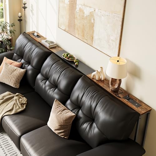 Adjustable Length Sofa Table with Power Outlets and USB Ports