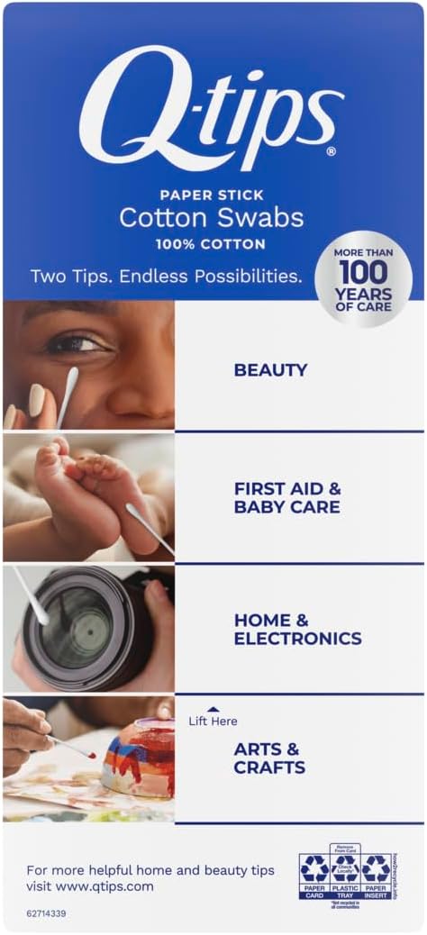 Q-tips Cotton Swabs - 100% Pure Cotton for Hygiene & Beauty Care | 625 Count Pack