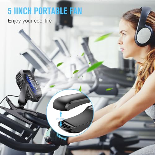 USB Clip on Fan Portable Small Desk Fan with 3 Speeds and Sturdy Clamp