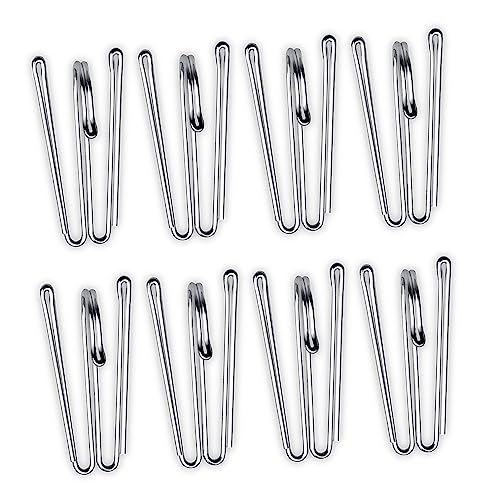 Heavy Duty Metal Curtain Hooks 20 Pack – Rustproof Pinch Pleat Header Tape Hooks for Curtains