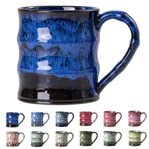 Deep Cobalt Ceramic Mug 15oz Focus Reactive Glaze Office Gift - XIYUANJI