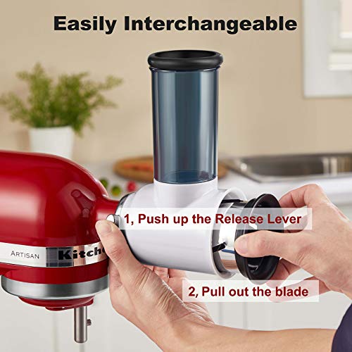 Slicer and Shredder Attachment for Stand Mixers with 3 Stainless Blades