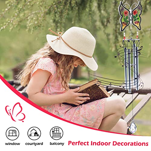 KY&BOSAM Butterfly Wind Chime Memorial Gift - Small Red, Purple, Green
