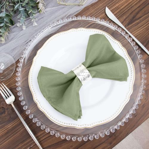 17x17 Inch Polyester Cloth Dinner Napkins - Dusty Sage Green, Set of 100