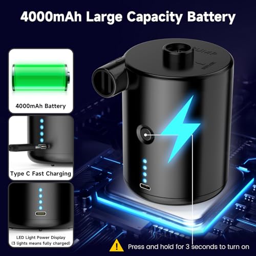 Portable Rechargeable Electric Air Pump for Air Mattress & Inflatables