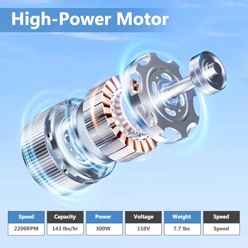 YODHOSA Grey Electric Ice Shaver Crusher 300W Snow Cone Machine with 4 Blades