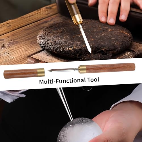 MCSDFN Pearwood 2 Sizes Stainless Steel Ice Picks with Safety Cover – Ice Breaker & Tea Knife Set