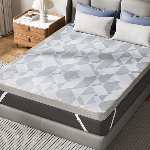 3" Firm Mattress Topper Queen - Cooling Bamboo Cover, Memory Foam