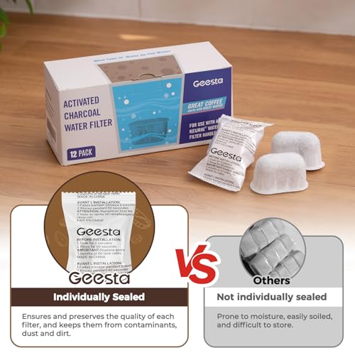 12-Pack Charcoal Water Filter Cartridges for Coffee Brewing Systems