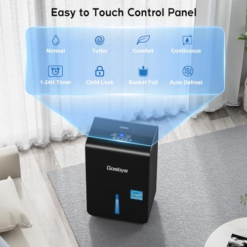 Energy Star Dehumidifier for Basement and Large Rooms with Drain Hose