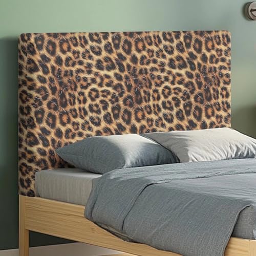 Leopard Print Stretch Headboard Cover - Dustproof & Elastic