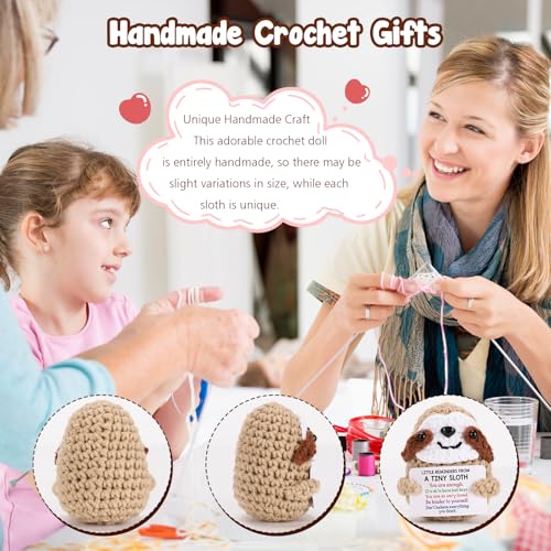 Handmade Crochet Sloth Stress Relief Gift - Inspirational Desk Decor