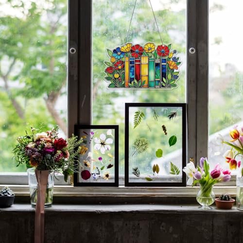 Book Lovers Gifts for Women Men Library Window Hanging Acrylic