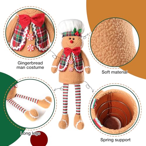 Gingerbread Man Christmas Tree Topper - 19" Soft Felt Holiday Decor