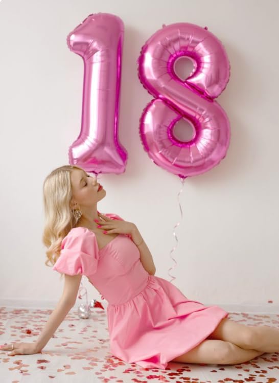 Pink Number 1 Balloon by [Brand Name] - 40 Inch Foil Birthday Decoration for Boys & Girls | Perfect for 1st, 10th, 11th, 12th, 16th, 18th Celebrations