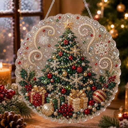 UHONEY Christmas Pearl Diamond Painting Suncatcher Kit Model B - DIY Festive Window Decor