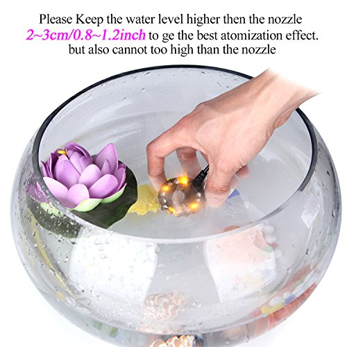 Ultrasonic Mist Maker Fogger with 12 LED Lights for Ponds and Fountains