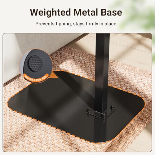 Adjustable Height C-Shaped Side Table, 360° Swivel Laptop Tray Table