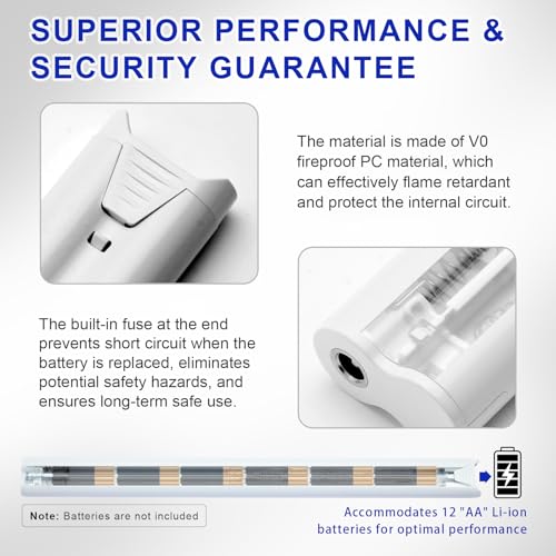 18V DC Motorized Shade Battery Wand for 12 AA Batteries, Fireproof PC