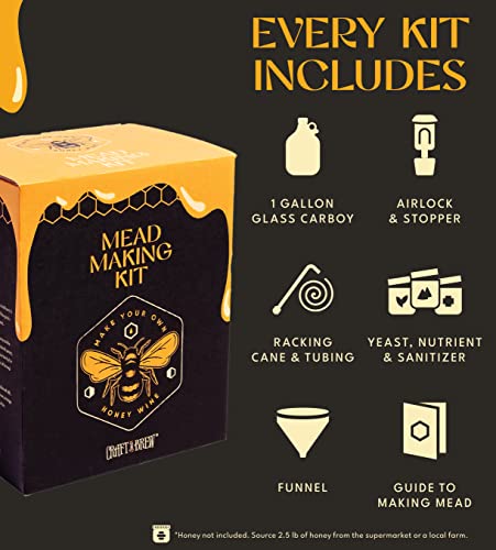 Mead Making Kit Reusable 1 Gallon Starter Set for Honey Wine