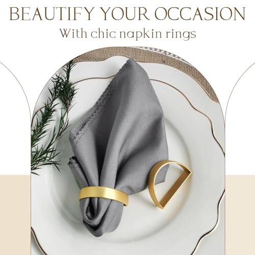 Set of 16 Gold Metal Napkin Rings for Holiday & Wedding Table Decor