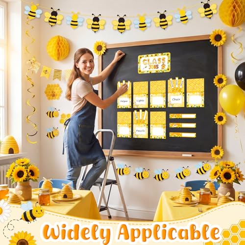 75-Piece Bee Theme Classroom Jobs Bulletin Board Set for Teachers
