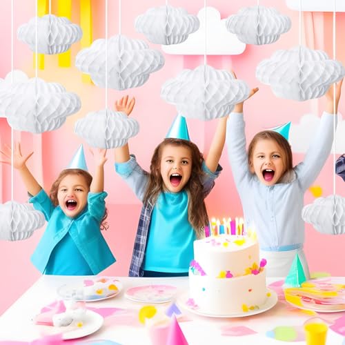 20 Pcs Hanging Honeycomb Cloud Decorations for Ceiling Party Decor