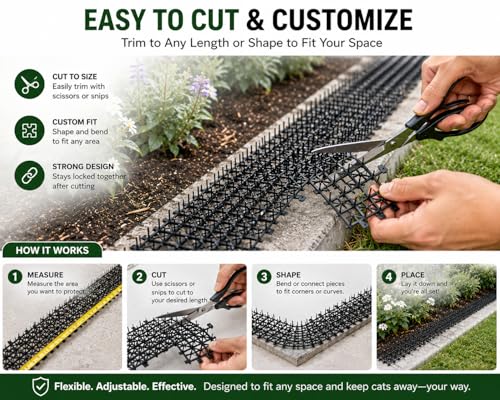 Indoor & Outdoor Anti-Digging Garden Spike Mat Prickle Strip (80" x 11")