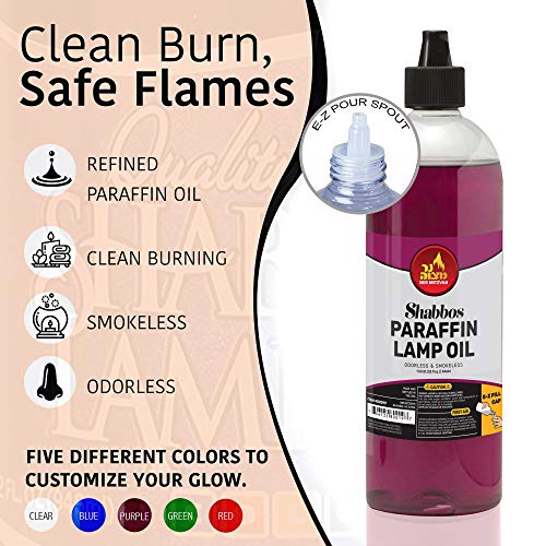 Purple Paraffin Lamp Oil - Smokeless & Odorless Clean Burning Fuel, 32 oz