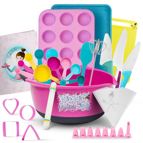 Kids Baking Set with Kid Safe Knives, Nonstick Pans & Cooking Utensils