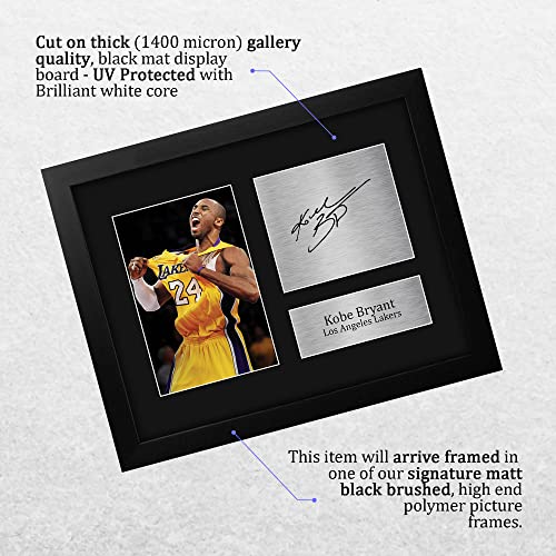 Framed Kobe Bryant Signed Printed Photo Display, 8.5x11 Inch Basketball Gift