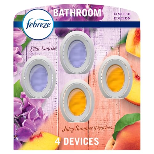 Small Space Air Freshener & Odor Eliminator, Lilac & Peach Scents - 4 Pack