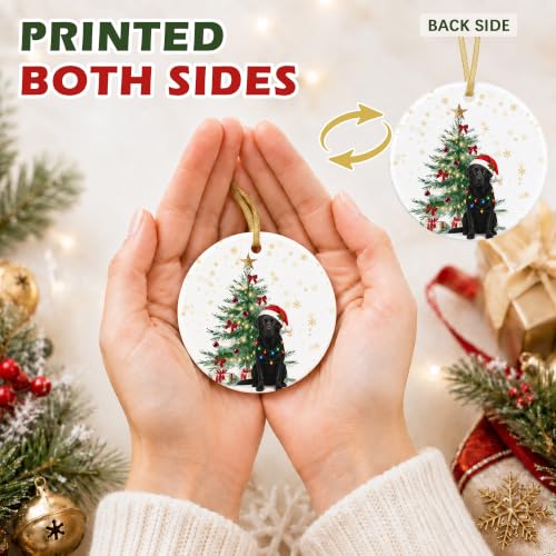 Black Lab Gifts Ceramic Christmas Ornament - Dog Ornament for Tree - Black Labrador