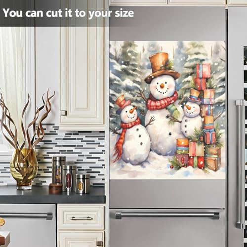 ALAZA Snowman Landscape Dishwasher Magnet Cover Front Door 23x26 in - decorative fridge panel