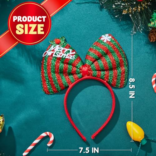 JOYIN 12 Packs Christmas Headbands 3D Head Hat Headbands for Kids Women Men Christmas Parties Costume Accessories Xmas Holiday Party Favors Photo Booth (ONE SIZE FIT ALL)