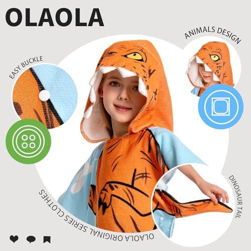Kids Hooded Surf Poncho Beach Towel - Microfiber Wearable Swim Robe (Ages 3-12)